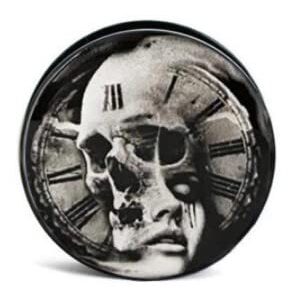 Skull & Clock Screw-On Acrylic Ear Gauges - Pair (2pcs) Ear Plugs - 8 Size Options (1/2" (12mm))