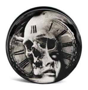 Skull & Clock Screw-On Acrylic Ear Gauges - Pair (2pcs) Ear Plugs - 8 Size Options (1/2" (12mm))