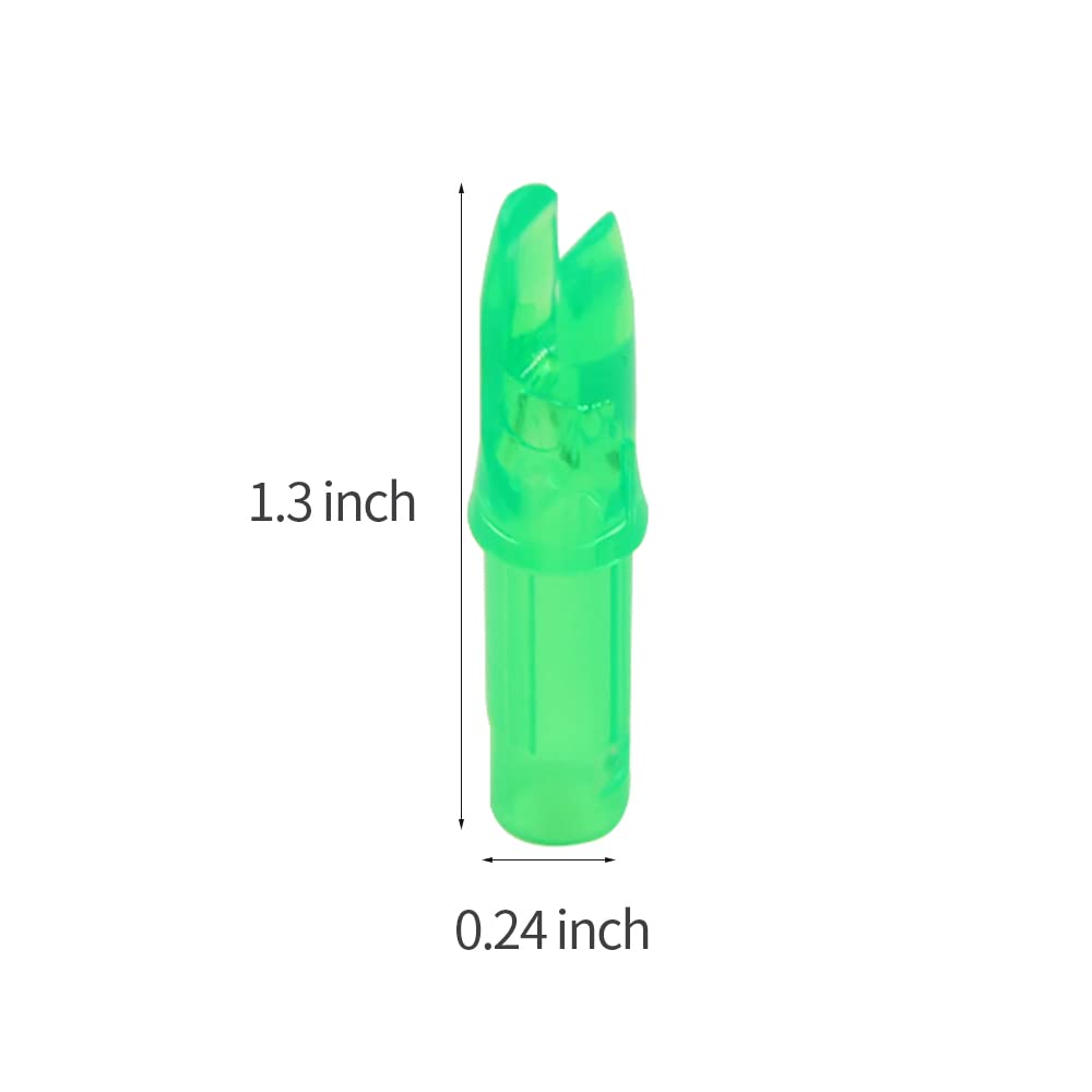 SOPOGER 50 Packs Archery Arrows Nocks - Arrow Inserts for Carbon Arrows .244/6.20mm Plastic Arrow Nocks for DIY Hunting Shooting (Green)