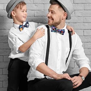 Newcotte 3 Pcs Boy's Bow Ties for Kids Toddler Child Cute Adjustable Costume Pre Tied Bowties for Kids Wedding Birthday Party(Truck, Dinosaur, Spacemen Pattern)