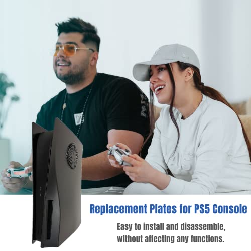 Disc Edition Face Plates with Cooling Vents Cover Skins Shell Panels for PS5 Console, Accessories for Playstation 5 Protective Shell Replacement Faceplate (Black)