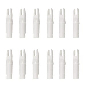 SOPOGER 50Pcs Archery Arrow Nocks .244/6.20mm ID Plastic Insert Carbon Arrow Nock Standard Size for DIY Hunting Shooting Arrows (White)