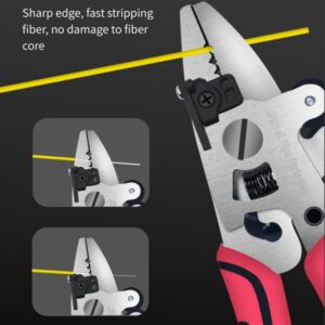 D YEDEMC 4 In 1 Optical Fiber Stripper 3 in 1 Miller Clamp Wrie Stripping Pliers Comes with cleaning cotton Professional Optical Fiber FTTH Tool