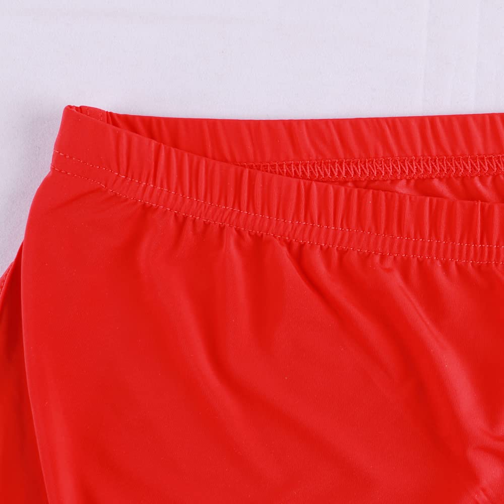 Mens Boxer Briefs with Large Split Sides No Inner Lining Color Red Size L