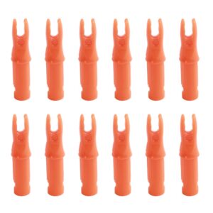 SOPOGER 50 Packs Archery Arrows Nocks - Arrow Inserts for Carbon Arrows .244/6.20mm Plastic Arrow Nocks for DIY Hunting Shooting (Orange)