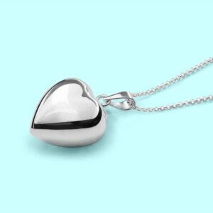 Stimm Silver Heart Necklace, with Chime, Anxiety Relief Stress Relief Jewelry Teens Adults, Fidget Necklace Women