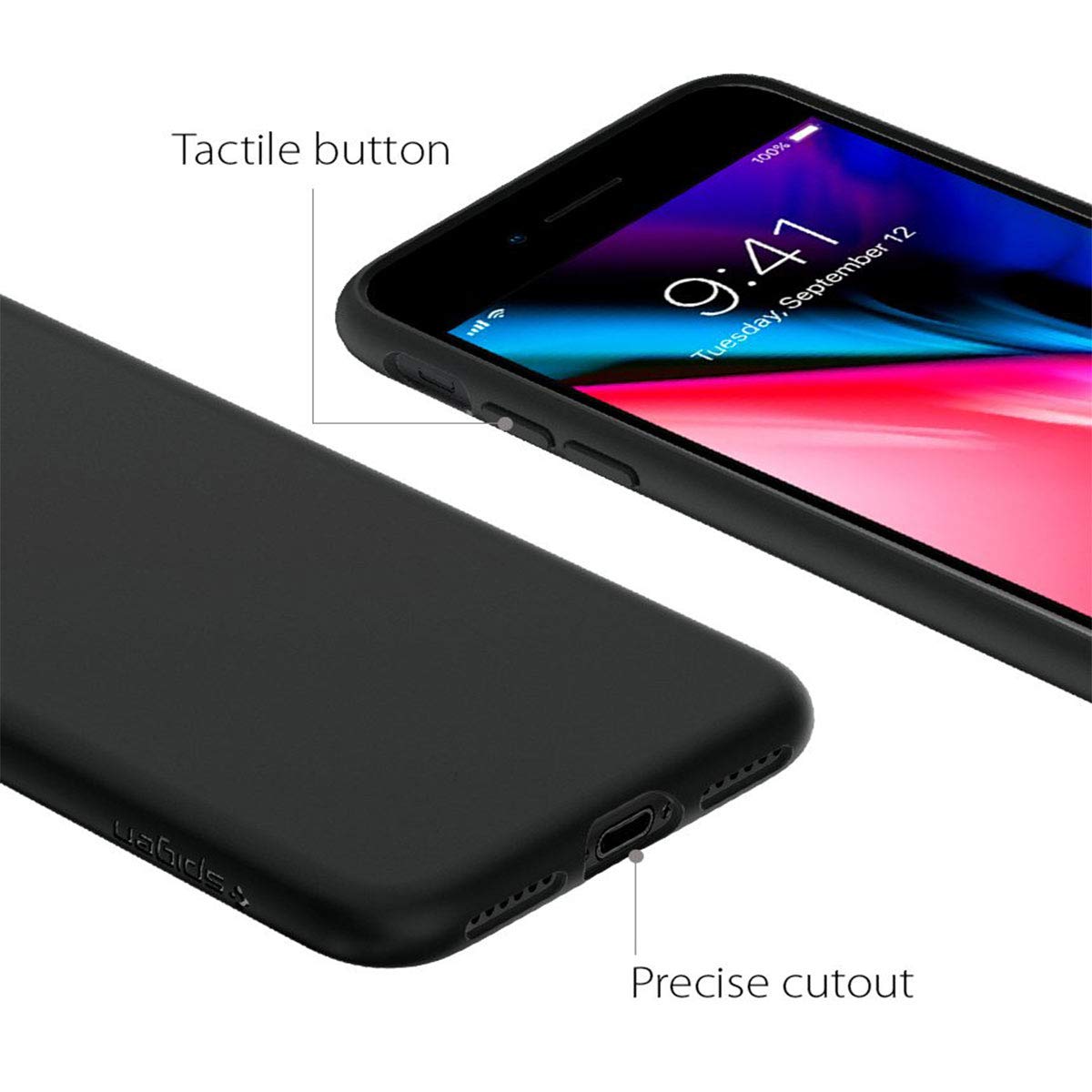 LMLQSZ Black Cover for Tecno Camon 18P, Flexible Silicone Slim fit Soft TPU Shell Cute Back Case Bumper Rubber Protective Case for Tecno Camon 18P (6,8")