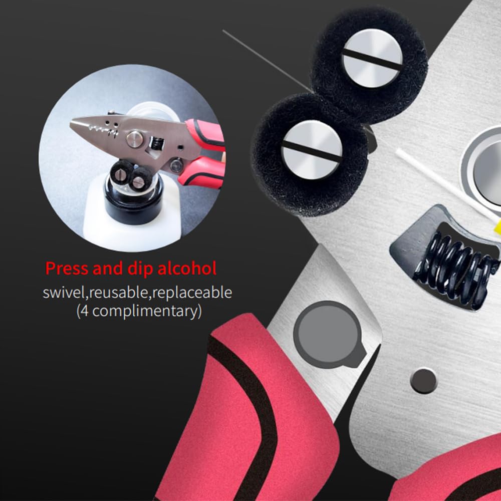 D YEDEMC 4 In 1 Optical Fiber Stripper 3 in 1 Miller Clamp Wrie Stripping Pliers Comes with cleaning cotton Professional Optical Fiber FTTH Tool