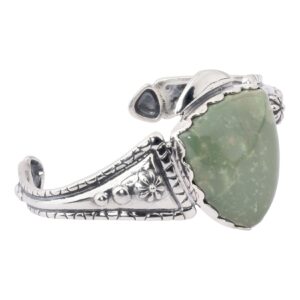 american west jewelry sterling silver green turquoise gemstone arrowhead cuff bracelet size m