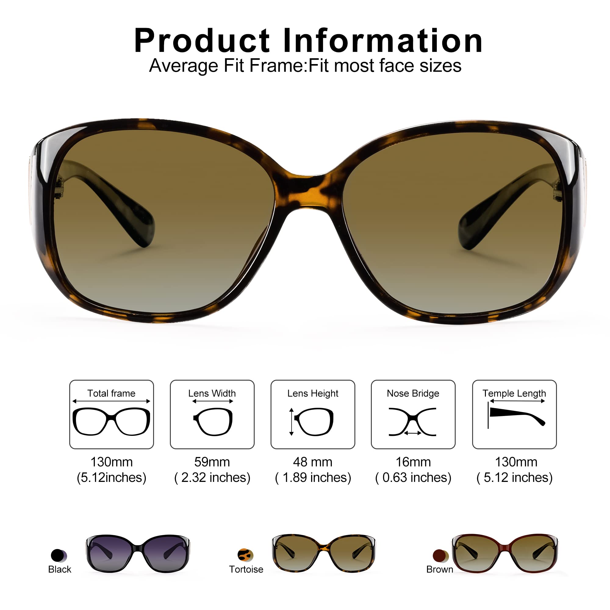 EYEGUARD Polarized Sunglasses for Women Retro Vintage Driving Sun glasses UV400 Protection