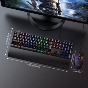 Gaming Keyboard and Mouse - FENIFOX Wired RGB Backlit Keyboard Ergonomic Mechanical Feeling Colorful Led Light Up Keyboard Mouse for PC Windows Mac Gamer PS5 Xbox one