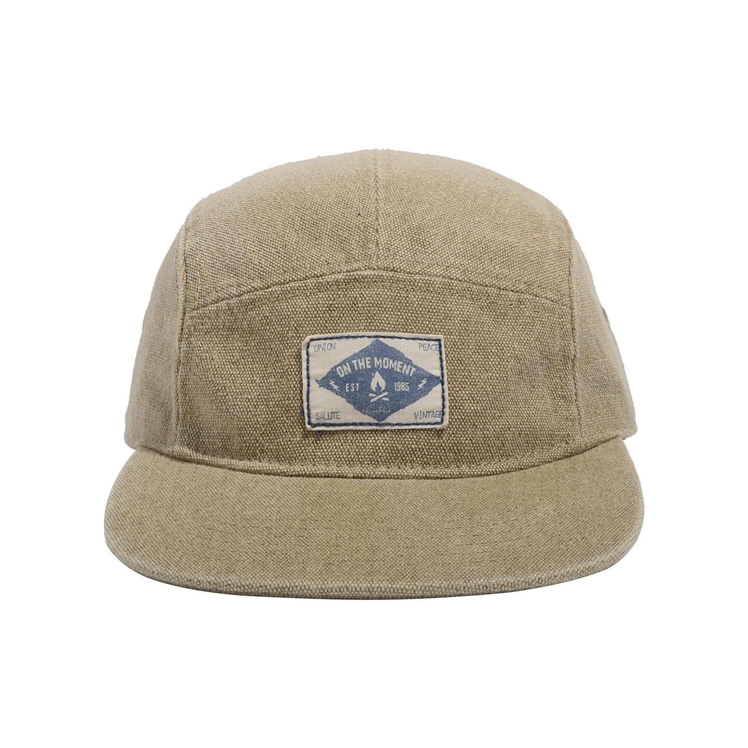 CLAPE Snapback Trucker Hat Adjustable 5 Panel Hats Unisex Hip Hop Flat Bill Brim Baseball Cap Classic Strapback Camper Caps Outdoor Sports Hat Cap Khaki