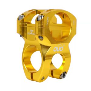 Bicycle Handlebar Stems 35MM Aluminum Alloy CNC Ultra Light Hollow Short Handlebar Riser for Most Bicycle, Road Bike, MTB, BMX, Fixie Gear, Cycling (Gold)