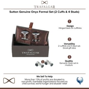 Sutton Genuine Onyx Formal Set (Cufflinks & Tuxedo Studs)