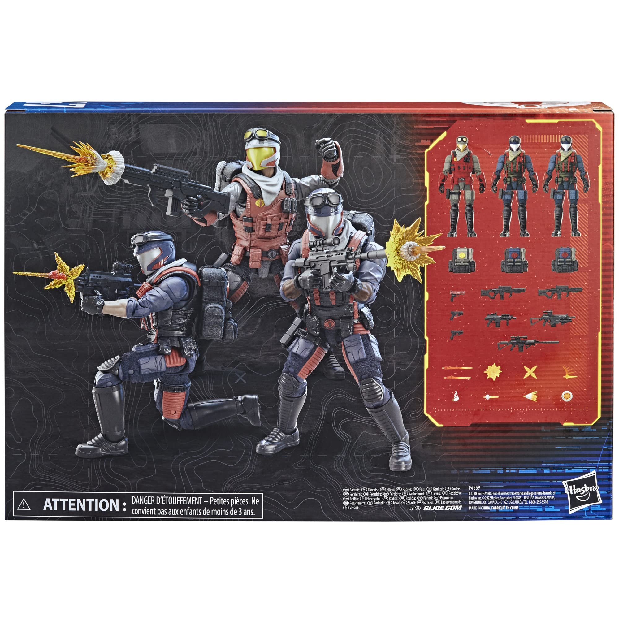 G.I. Joe Classified Series Series Cobra Viper Officer & Vipers Figures 47 Toys, Multiple Accessories, Custom Package Art, Multicolor, F4559