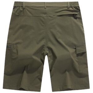 Men's Quick Dry Cargo Hiking Shorts Stretchy Lightweight 5 Pockets Camping Cycling Fishing Work Shorts Army Green 40