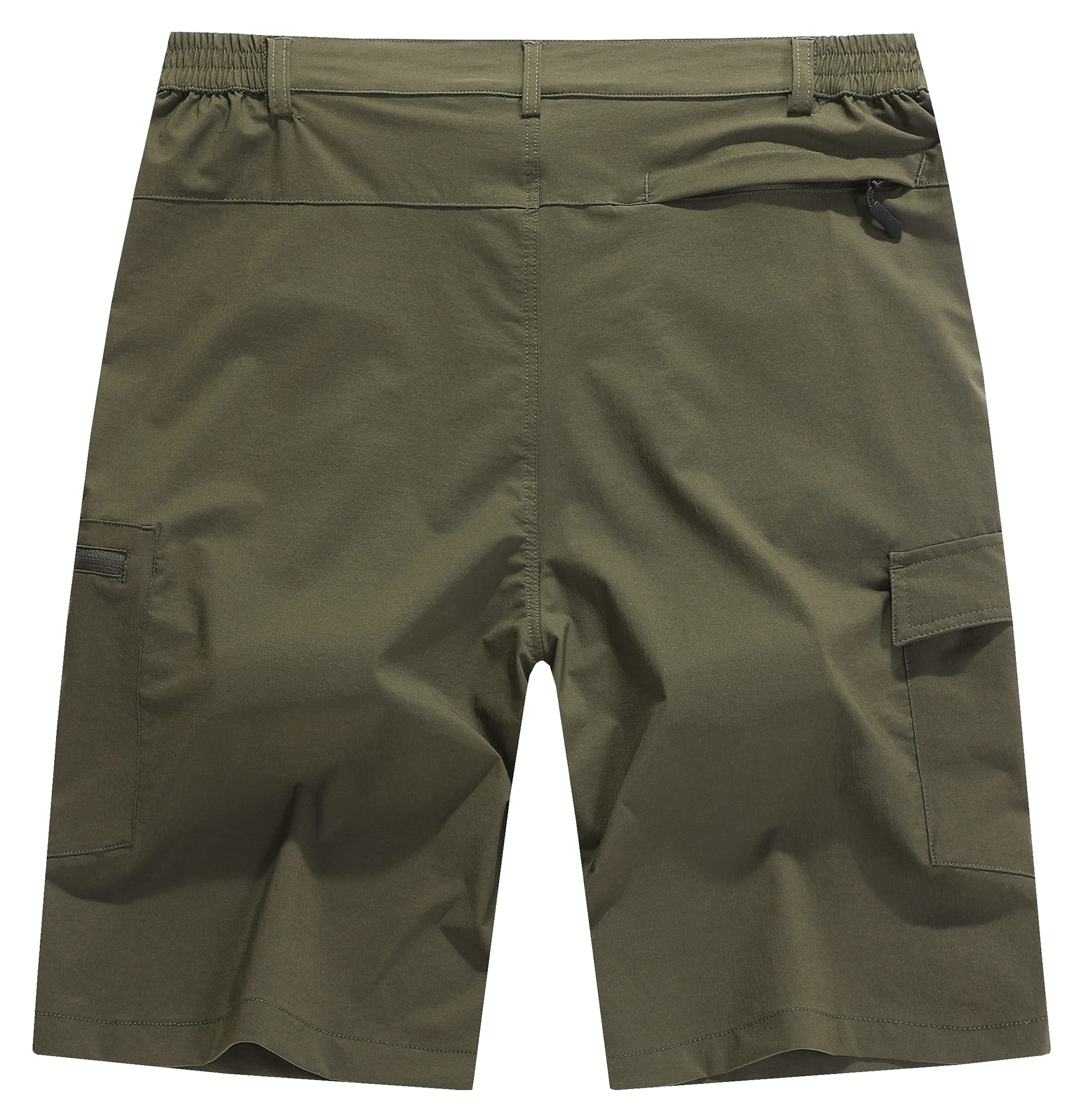 Men's Quick Dry Cargo Hiking Shorts Stretchy Lightweight 5 Pockets Camping Cycling Fishing Work Shorts Army Green 40