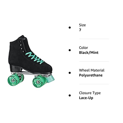 Roller Derby Elite Driftr Roller Skates (7, Black/Mint)