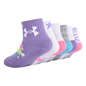 Under Armour girls Multi Pack Quarter Sock, Lilac Star, 2-4T US