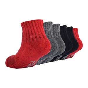 Under Armour boys Multi Pack Quarter Sock, Red, 2-4T US