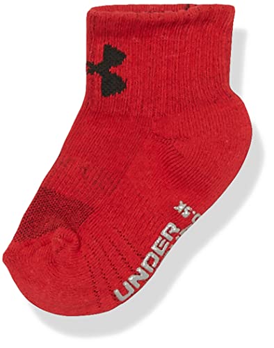 Under Armour boys Multi Pack Quarter Sock, Red, 2-4T US