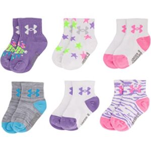 Under Armour girls Multi Pack Quarter Sock, Lilac Star, 2-4T US