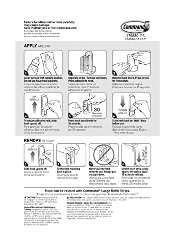 Command 17088Q-ES Jumbo Hook Heavy Duty, Holds 7.5 lbs HARDWARE, 0, Quartz, 4 Count