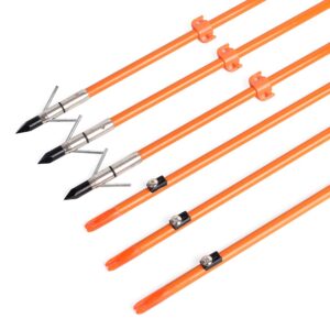 ty archery 32inch bowfishing arrows fish hunting solid fiberglass shaft with broadheads and safty slides for compound bow and recurve bow fishing huntings