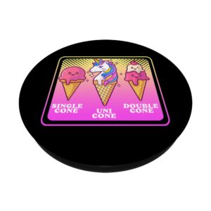 Single Cone Uni Cone Double Cone Unicorn Ice Cream PopSockets Swappable PopGrip