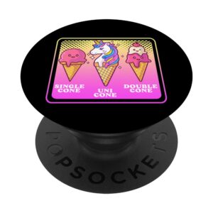 Single Cone Uni Cone Double Cone Unicorn Ice Cream PopSockets Swappable PopGrip