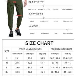 Libin Men's Lightweight Joggers Quick Dry Cargo Hiking Pants Track Running Workout Athletic Travel Golf Casual Outdoor Pants, Black M