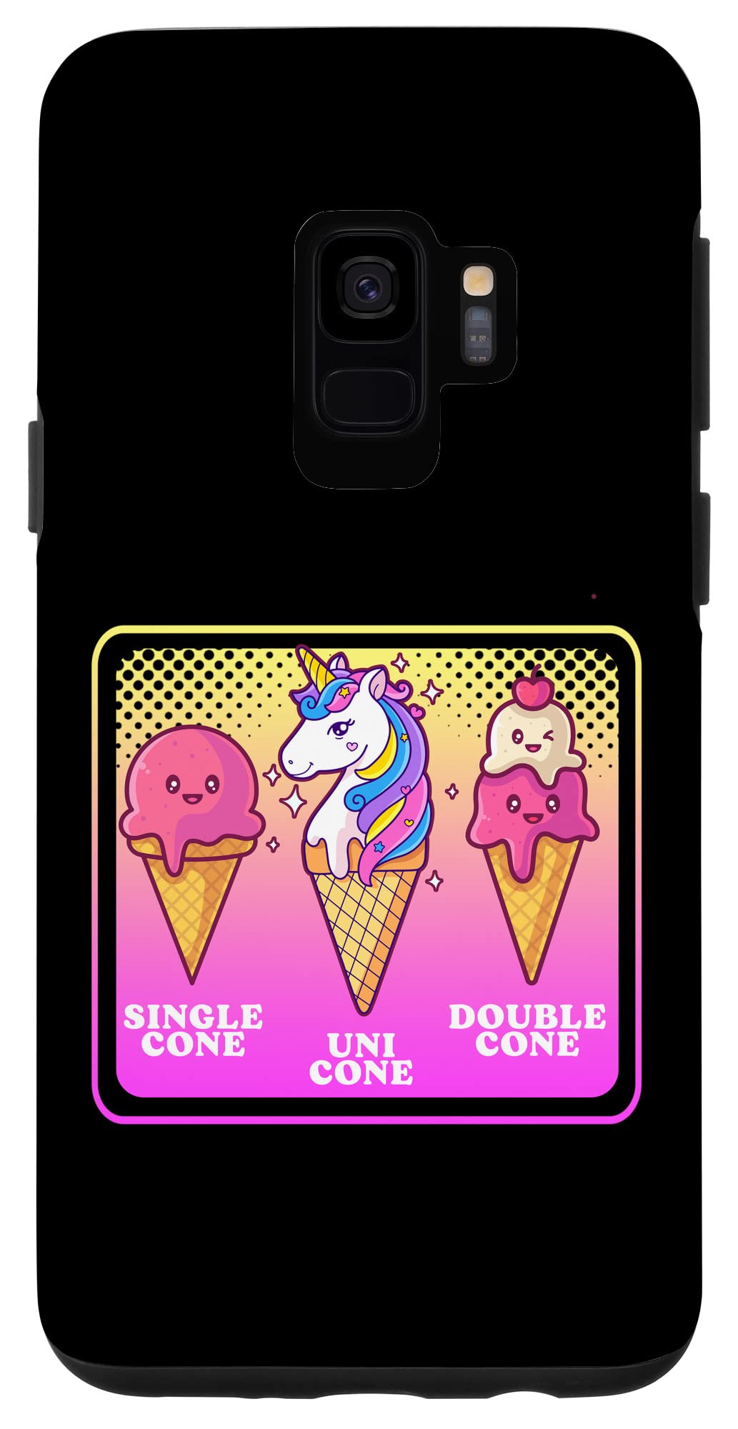 Galaxy S9 Single Cone Uni Cone Double Cone Unicorn Ice Cream Case