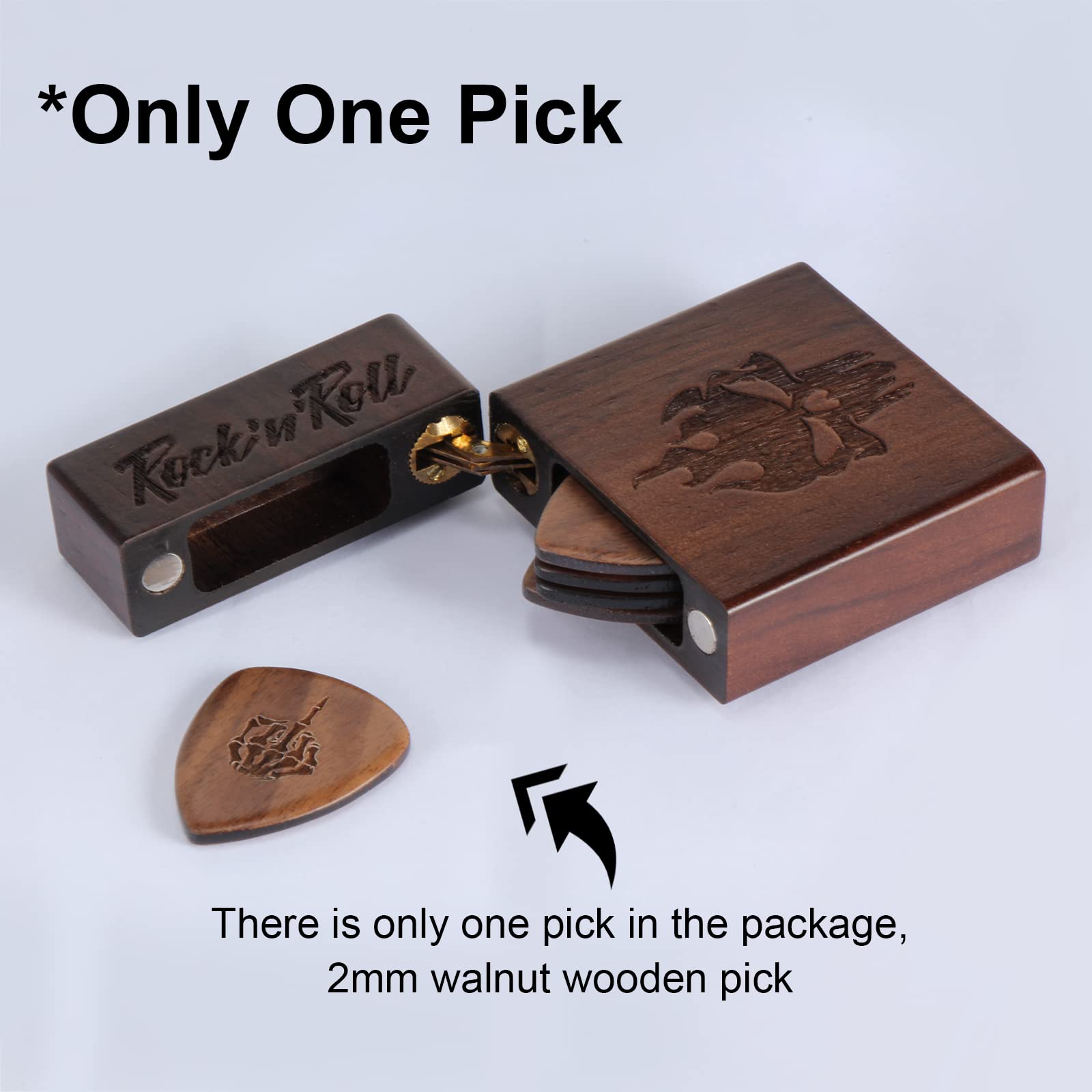 Guitar Pick Holder for Guitar Players, Fits 5-18 Guitar Picks, Unique Guitar Accessories Gifts for Musicians, Music Lovers, Rock and Roll, Cool Gifts for Him, Husband, Boyfriend, Teens