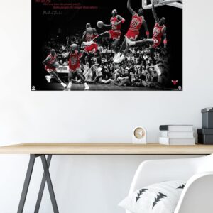 Trends International Michael Jordan - Fly Wall Poster, 22.37" x 34.00", Poster & Push Pin Bundle