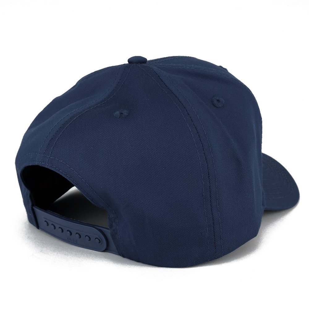 Trendy Apparel Shop Triceratops Dinosaur Patch Structured Baseball Cap - Navy