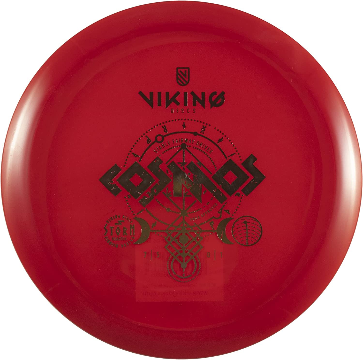 Viking Discs Cosmos Storm Plastic | Control Driver | Beginner Friendly Disc Golf Driver [Stamp Color & Color Shade May Vary] (173-176g, Red)