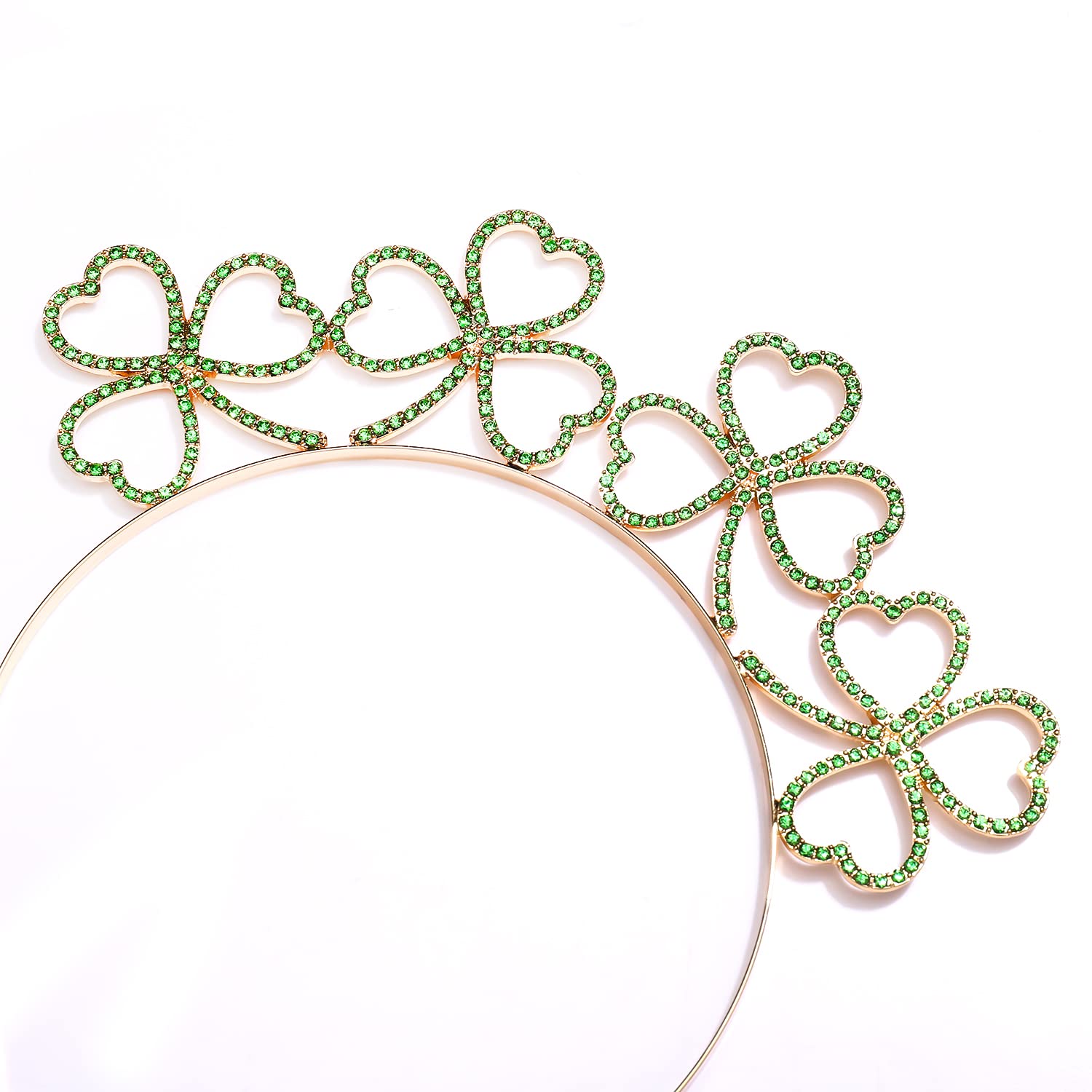 ZITULRY St Patrick's Day Headband Rhinestone Shamrock HAPPY ST.PATRICKS Letter Hairband Crystal Irish Green Lucky Clover Headpiece