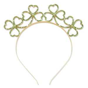 zitulry st patrick's day headband rhinestone shamrock happy st.patricks letter hairband crystal irish green lucky clover headpiece