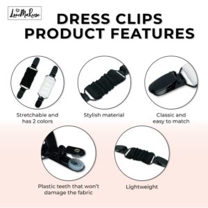 LoveMaReese Dress Clips Back Cinch for Fitting Black Clips 2pcs-4.2inch long Clothes Clips, Sweater Clips, Shawl Clips, Cardigan collar clips, Travel Hat Clips for Women