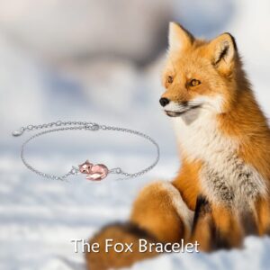 ONEFINITY Fox Bracelet 925 Sterling Silver Tree Branch Origami Fox Bracelet Jewelry for Women