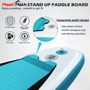 Peakpath Inflatable Stand Up Paddle Board (6" Thick) with Premium SUP Accessories&Bag,Bottom Fin for Paddling,Surf Control,Non-Slip Deck,Leash,Paddle and Two-Way Hand Pump|Youth&Adult Standing Boat