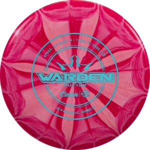 Dynamic Discs Classic Burst Warden Disc Golf Putter | Smooth Release and Neutral Flight Golf Disc | Beadless Frisbee Golf Putter | Stamp Color Will Vary (Red)