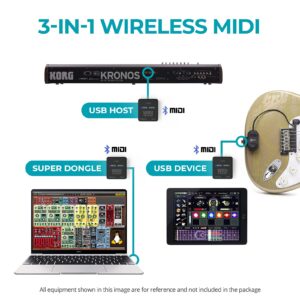 CME WIDI Uhost + USB micro-B OTG cable pack - Bluetooth USB MIDI Interface + USB host for Class Compliant USB MIDI devices via USB micro-B port