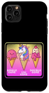 iphone 11 pro max single cone uni cone double cone unicorn ice cream case