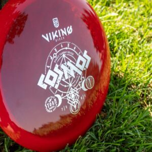 Viking Discs Cosmos Storm Plastic | Control Driver | Beginner Friendly Disc Golf Driver [Stamp Color & Color Shade May Vary] (173-176g, Red)