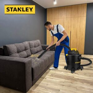 STANLEY 12 Gallon Wet/Dry Vacuum, 5.5 Peak HP, Multifunctional 3 in 1 Shop Vacuum with Blower,1-7/8"x6 Hose, Range for Garage, Carpet Clean, Jobsite SL18199P