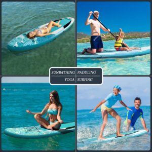 Peakpath Inflatable Stand Up Paddle Board (6" Thick) with Premium SUP Accessories&Bag,Bottom Fin for Paddling,Surf Control,Non-Slip Deck,Leash,Paddle and Two-Way Hand Pump|Youth&Adult Standing Boat