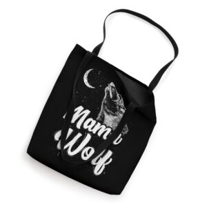 Mama Wolf And Moon, Momma Wolf Howling, Funny Animal Tote Bag