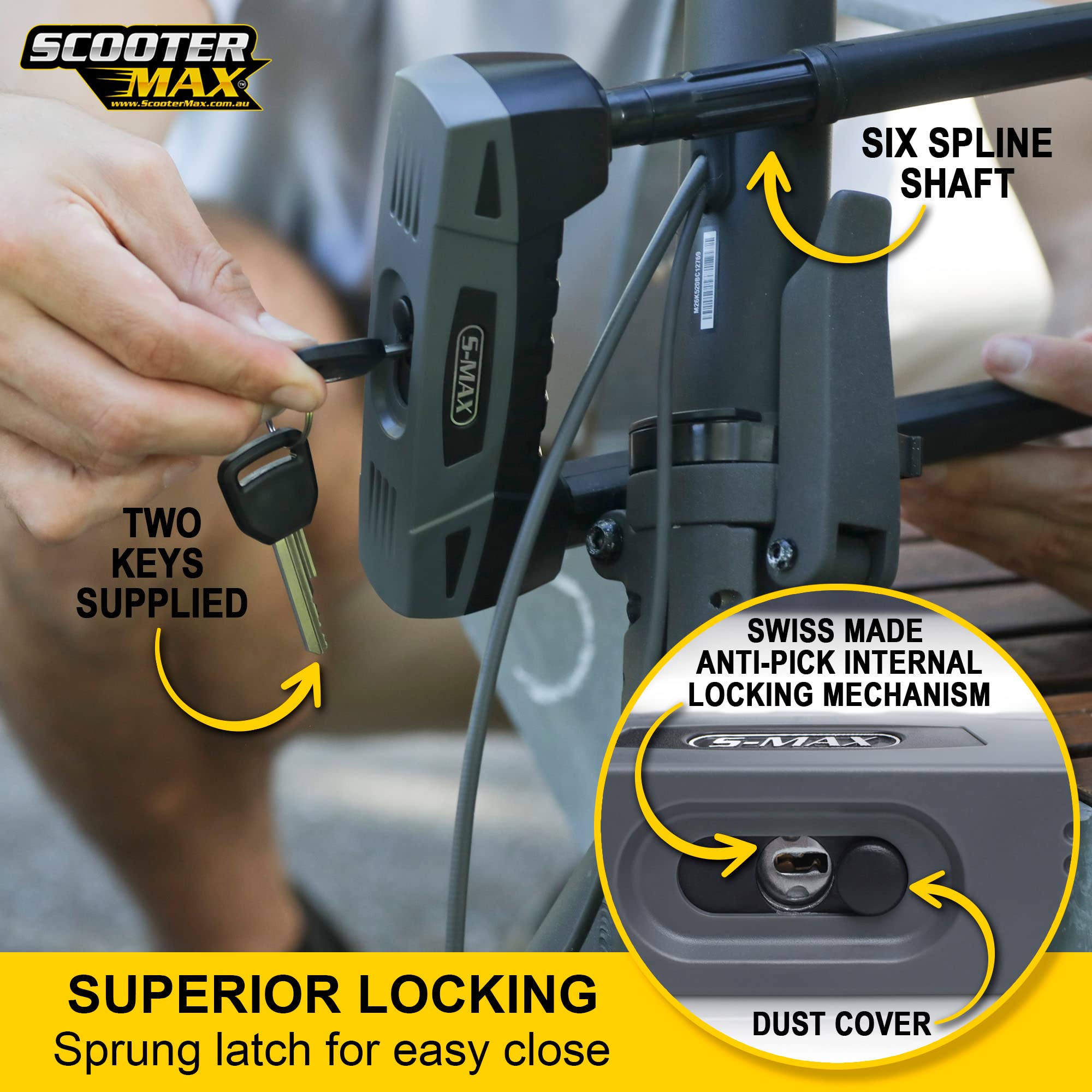 Heavy Duty U Lock, D Lock, Bicycle Bike Lock, Electric Scooter Lock, Motorcycle, Swiss Engineered Lock, 13mm Steel Anti-Theft Design with Silicone Outer Skin.