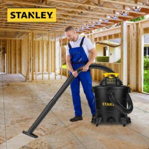 STANLEY 12 Gallon Wet/Dry Vacuum, 5.5 Peak HP, Multifunctional 3 in 1 Shop Vacuum with Blower,1-7/8"x6 Hose, Range for Garage, Carpet Clean, Jobsite SL18199P